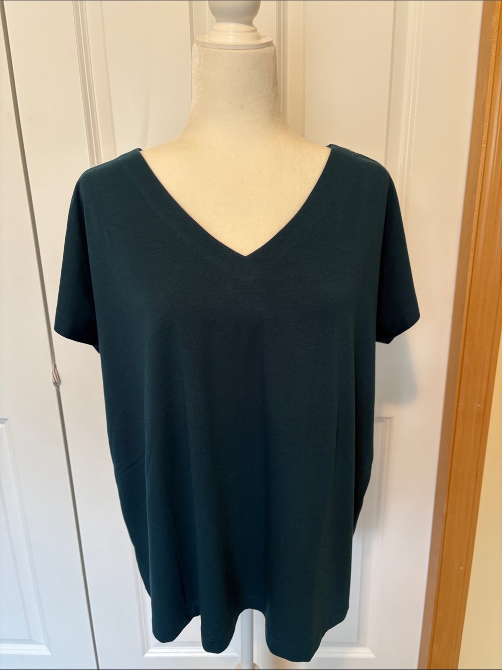 J. Jill Deep Teal V-Neck Short Sleeve Top